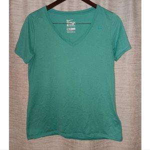 Nike Dri-Fit Teal Short Sleeve Active Tee Shirt Women's Large